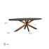Bonita Parquet Black & Brass Frame Oval 6 Seater Dining Table Medium